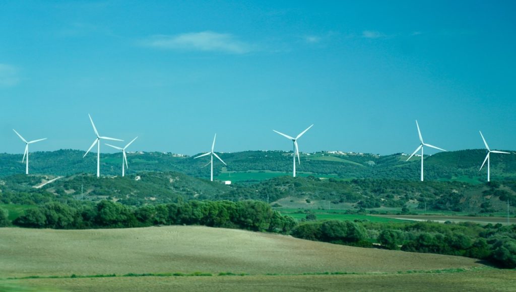 Valley windmill farm. 